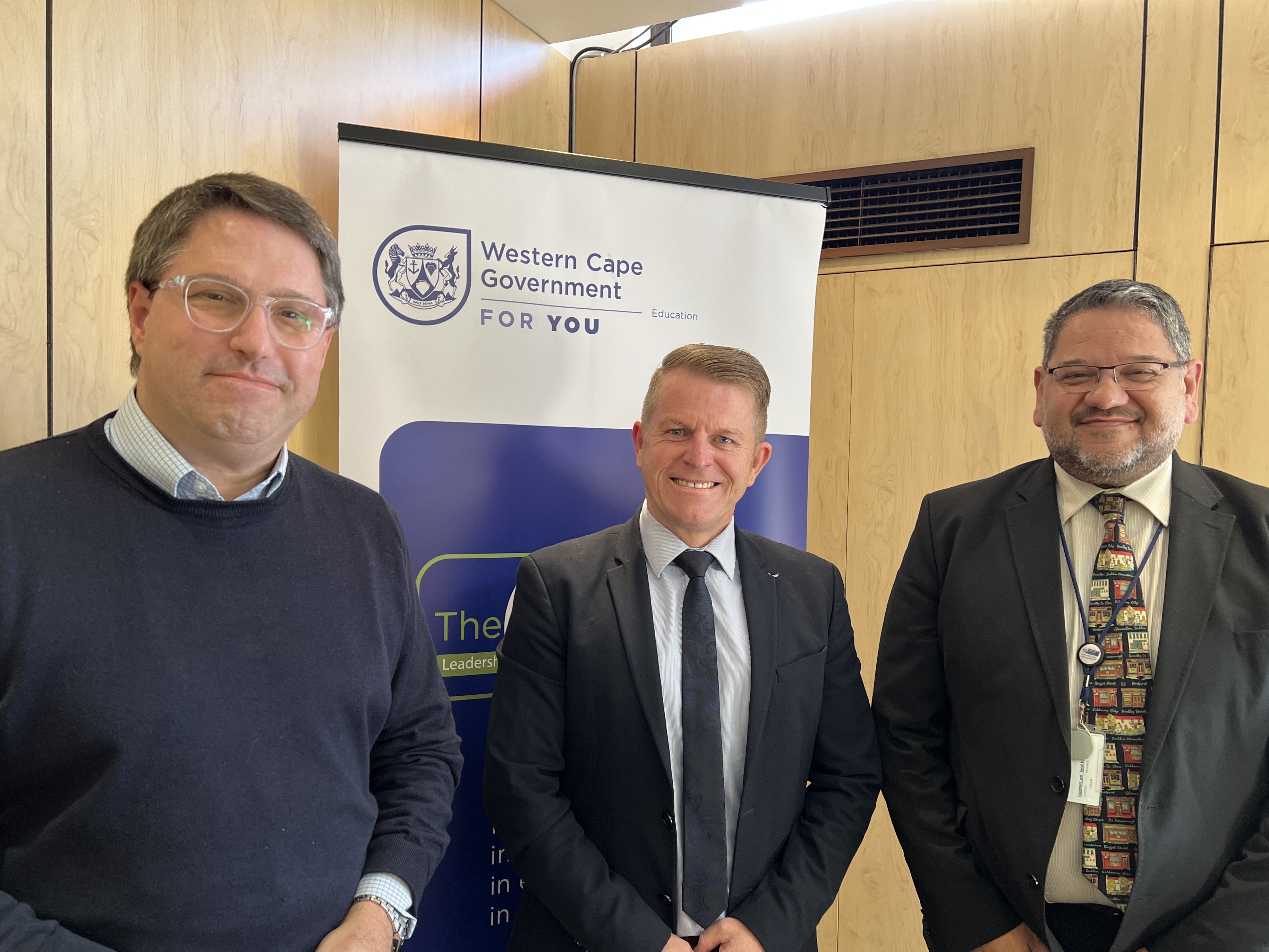 Minister Maynier, David Millar, and HoD Brent Walters