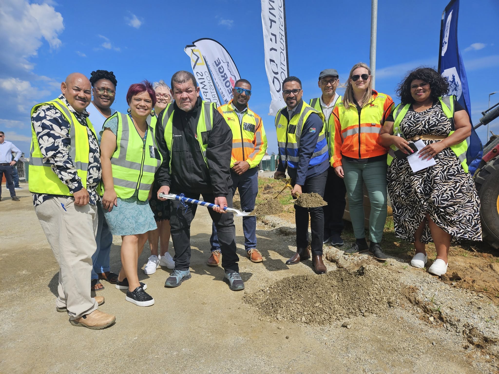 Sod turning at military veterans housing development