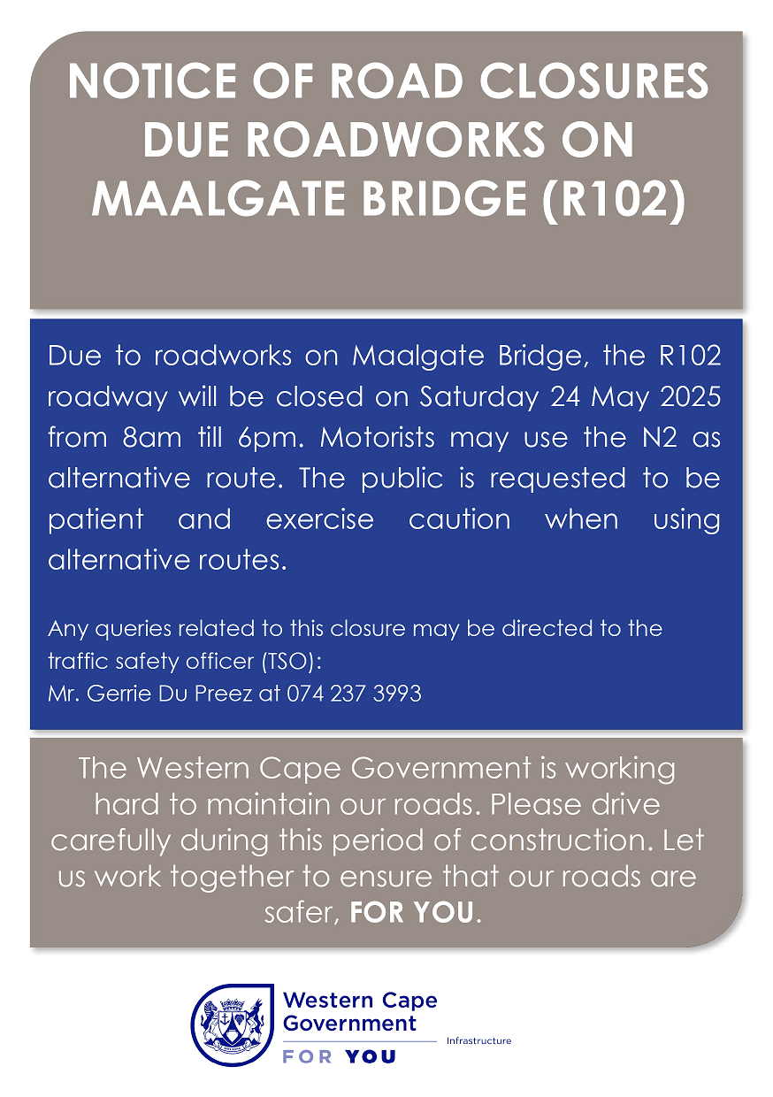 Maalgate road closed