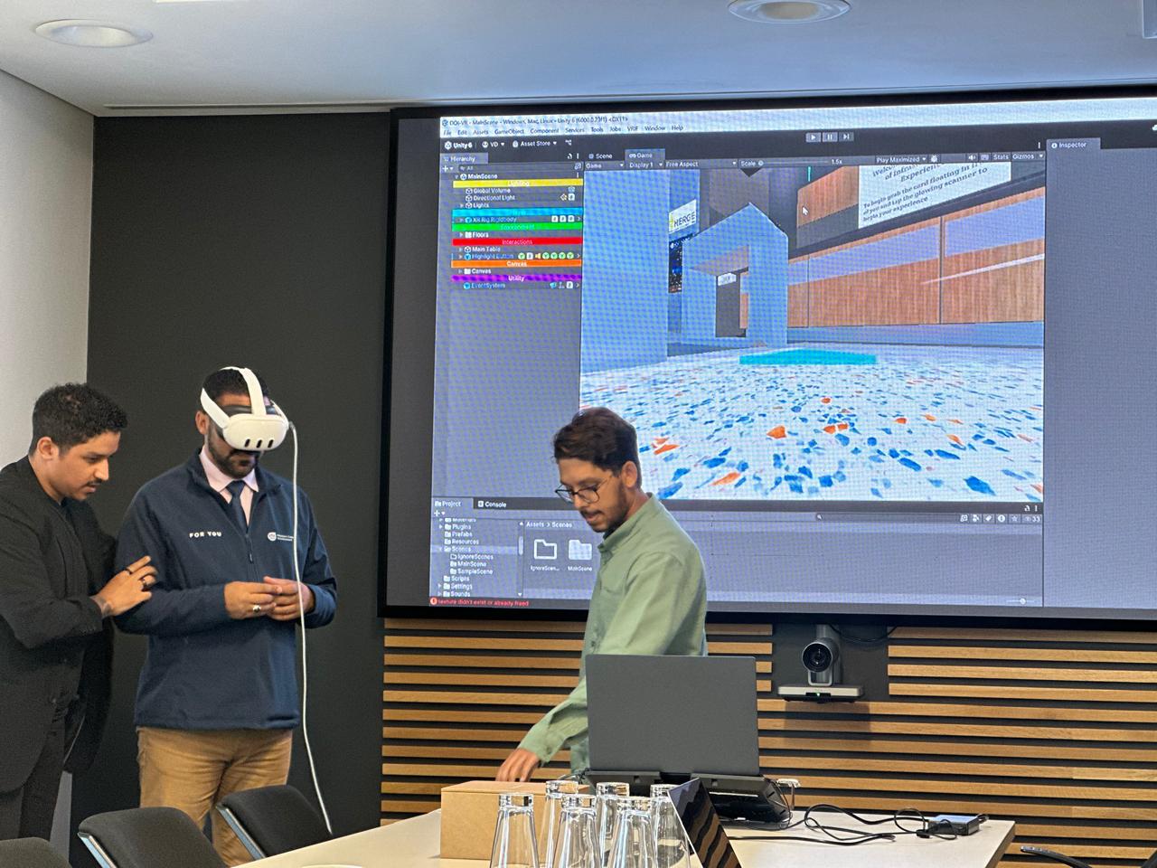 Provincial Minister Tertuis Simmers experiencing a 3D view of a digital twin