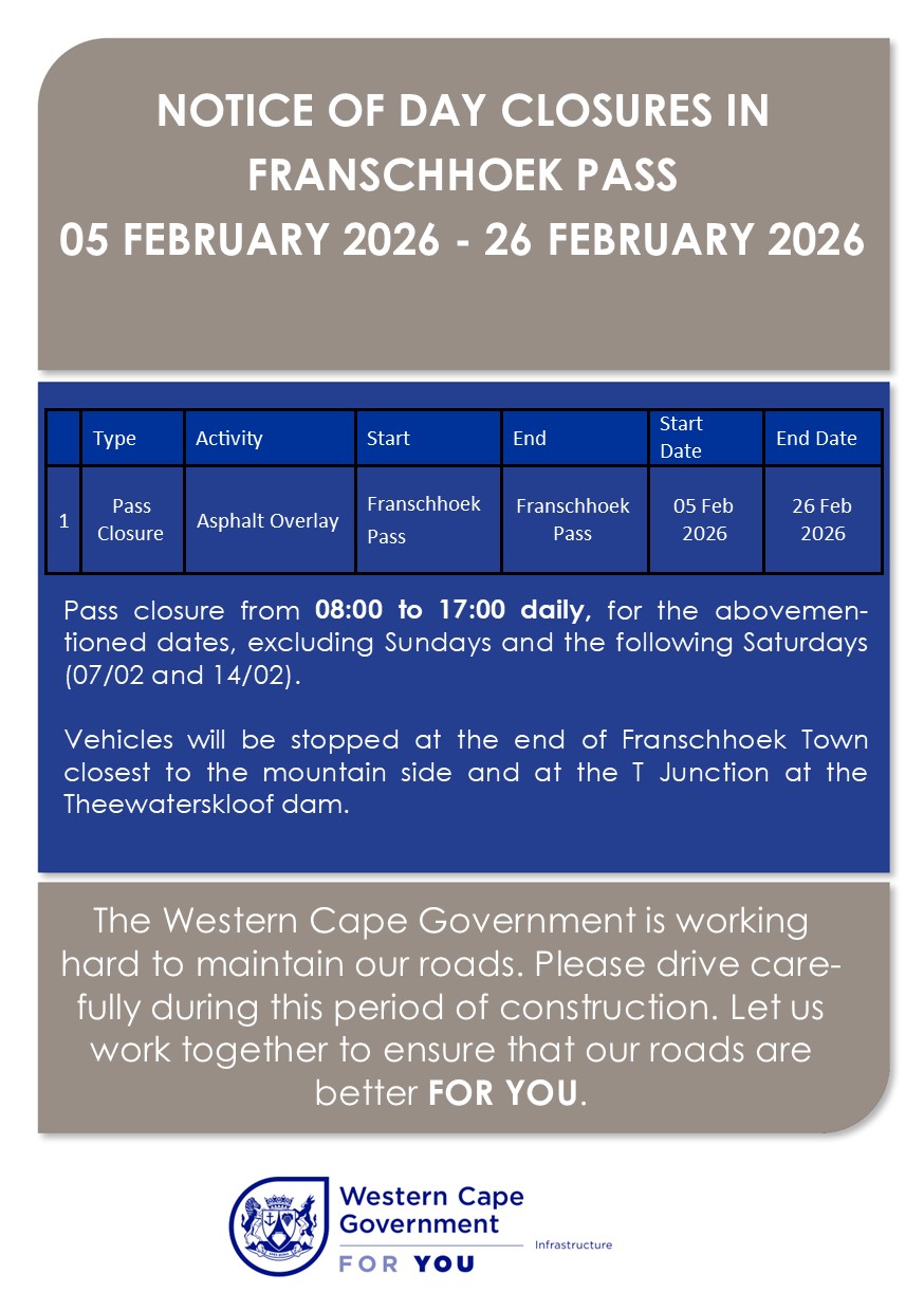 Franschhoek Pass closure