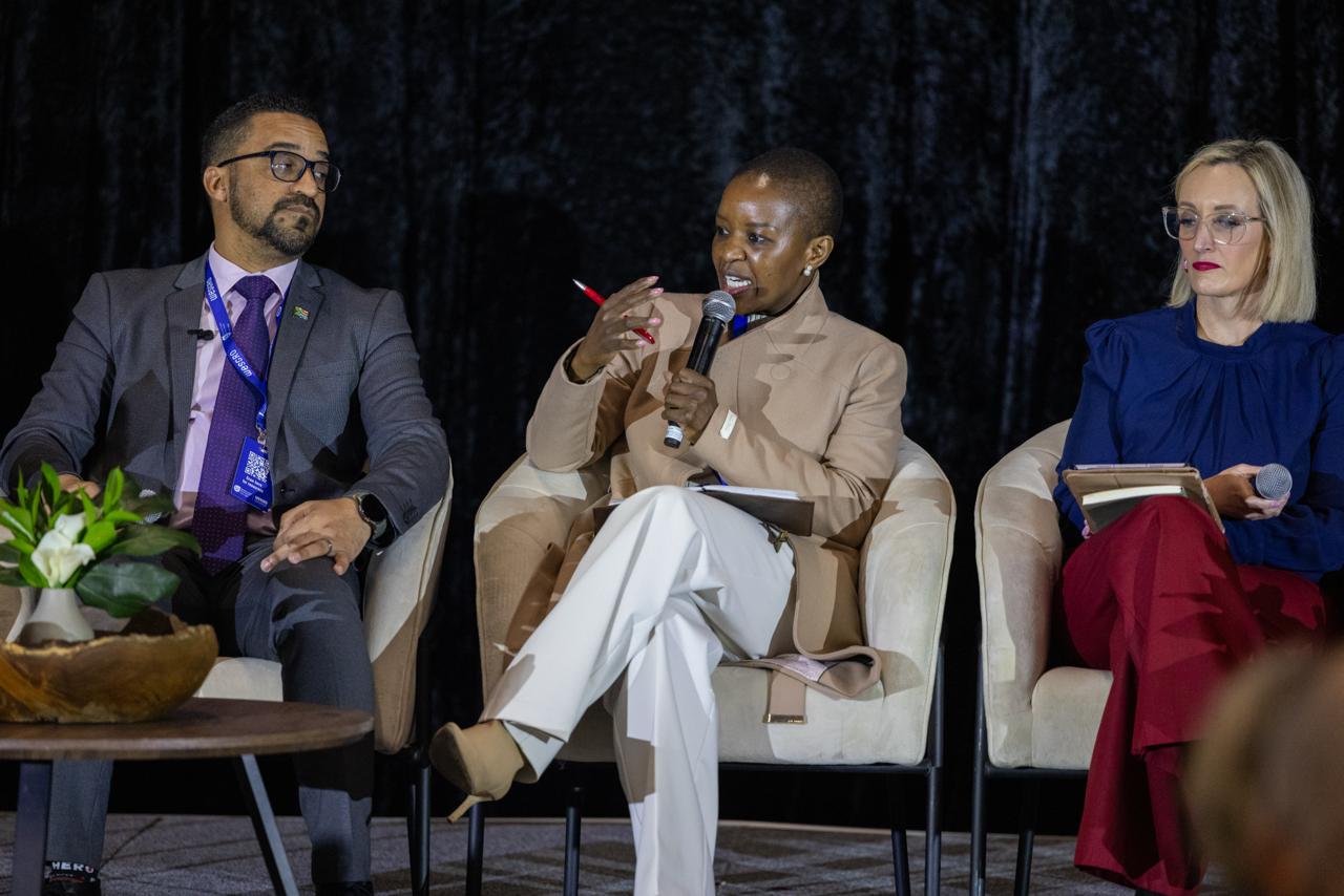 Busi Bavusa CEO of Business Leadership SA making a point.