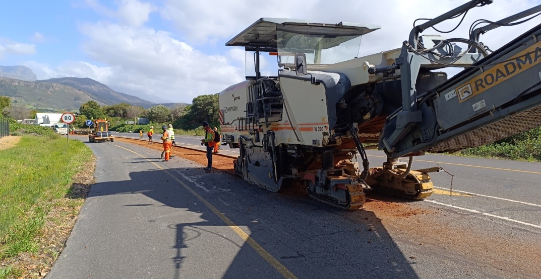 Milling for patch repair in the Franschhoek Pass