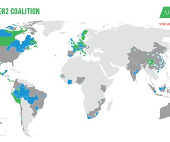 Map of global support for the under2 Coalition