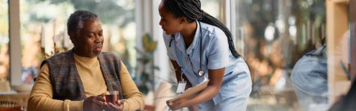 Nurse with elderly person