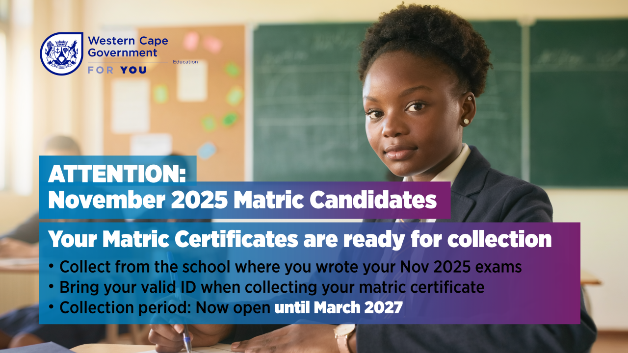 Nov 2025 Matric certificates - collection