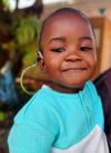 Bunono with his Netcare-donated cochlear implant