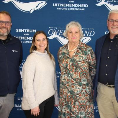 Provincial Minister of Social Development Jaco Londt; Katie Modrau (Manager for A21 South Africa); Overstrand Executive Mayor, Dr Annelie Rabie; Rikus Badenhorst (Member of Parliament)