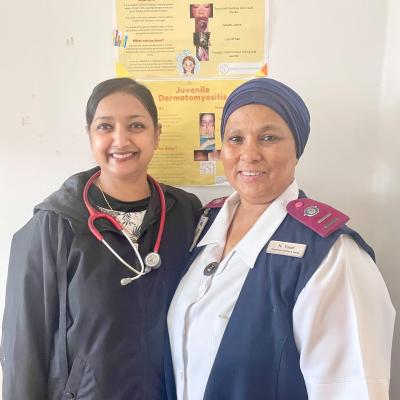 Dr Deepthi Abraham with Professional Nurse Nadia Yusuf