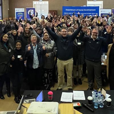 Minister Jaco Londt and Minister David Maynier with DSD staff and WCED social workers.