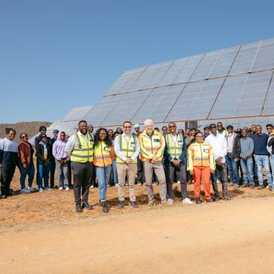 Premier Winde with a group of CPUT students at the CPV 1 solar project
