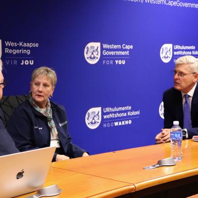 Premier Winde, Minister Marais and Mark Shaw engaging at the Safety Digicon