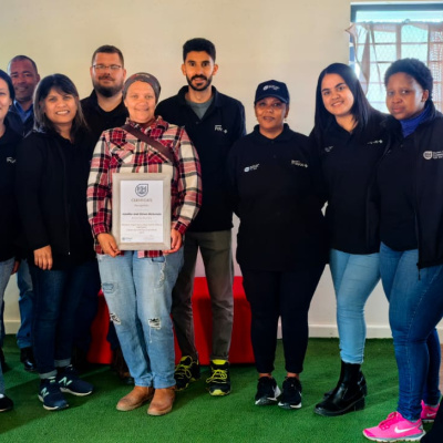group photograph of people at recycling day