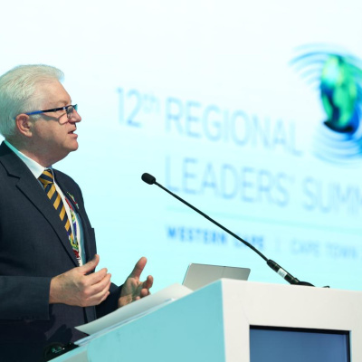Premier Winde delivering keynote address at opening ceremony of 12th Regional Leaders' Summit