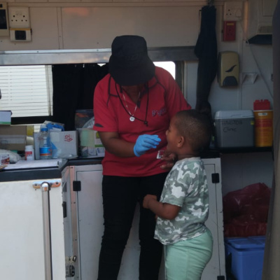 An immunisation outreach at Middelpos, Diazville, in the Saldanha Bay subdistrict.
