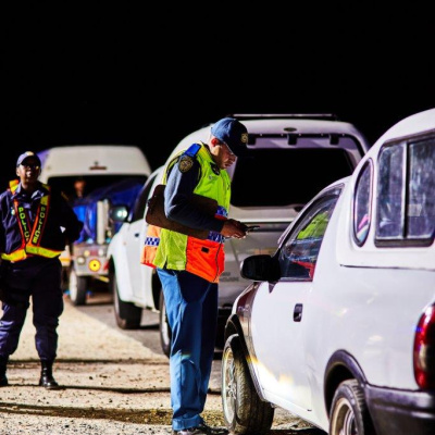 Traffic officers conducting inspection