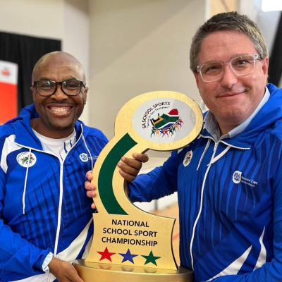 Minister Mackenzie and Minister Maynier with the trophy