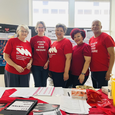 GSH Staff Screening patients and staff in celebration of World Hypertension Day.
